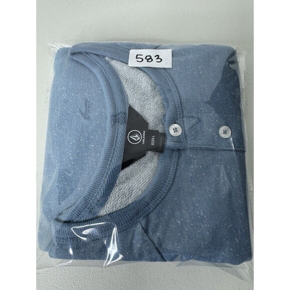 Volcom Love Sleeve Shirt Henley Flecked Blue Pullover Mens Size Large L - NWT - Picture 14 of 14
